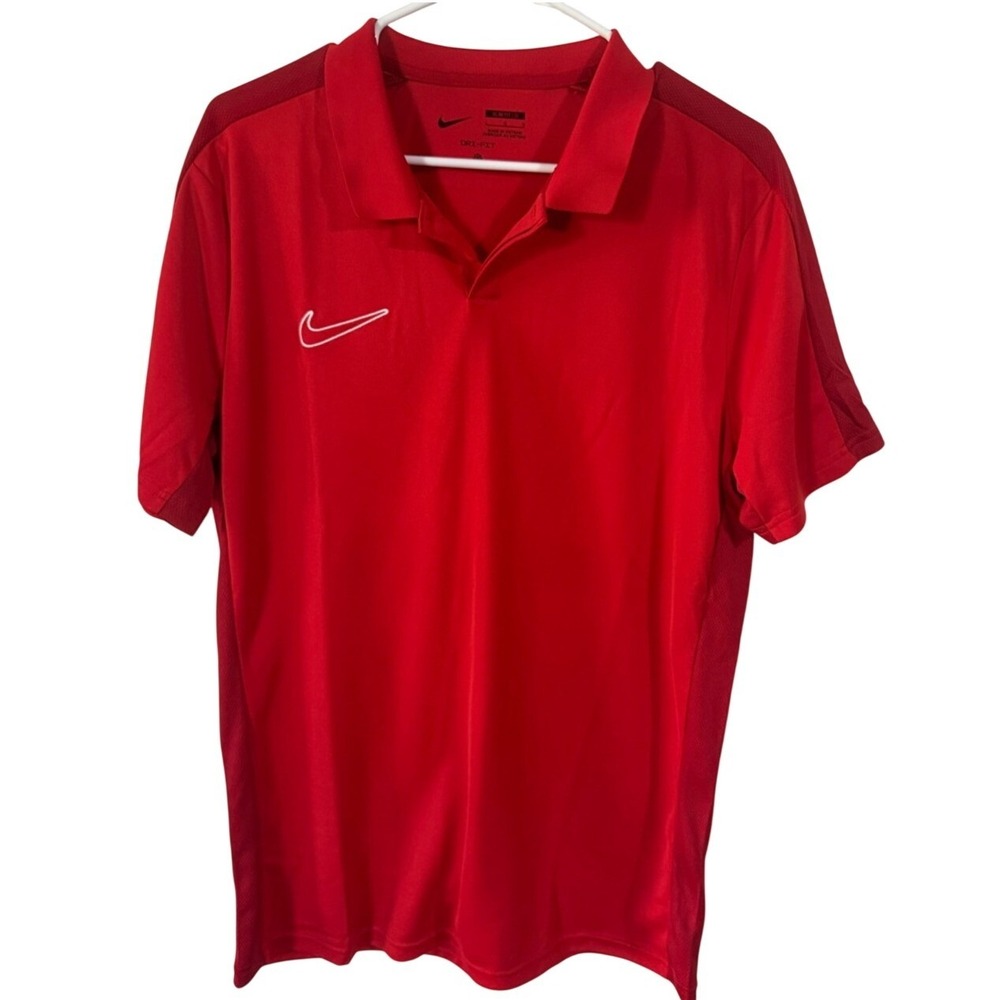 Nike Men's Red Polo with White Swoosh